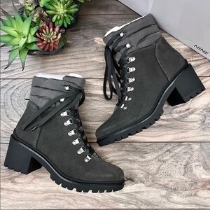 NIB Nine West Persia Leather Lug Sole Hiker Boots